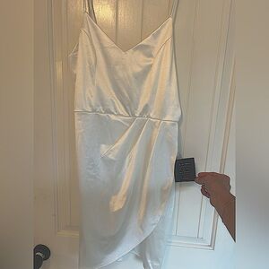 Lulu's White Satin Dress